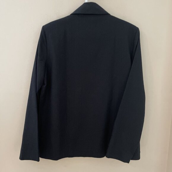 Tudor Court Linen Blend Blazer Jacker Women's Small Black Unstructured Luxury - Picture 4 of 10